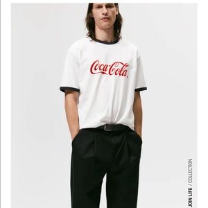 Zara White Coca-Cola Tshirt Size Small